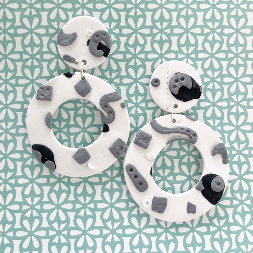 Monochrome Abstract Danglers